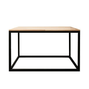 Loft- style coffee table with birch tabletop • 60/60/45 cm