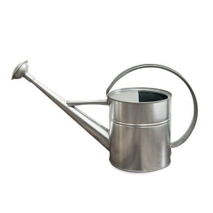 Round, galvanisded watering can 5l with sprinkler
