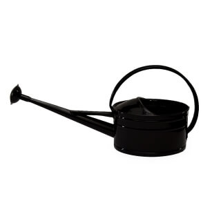 Oval, black watering can 5l with sprinkler