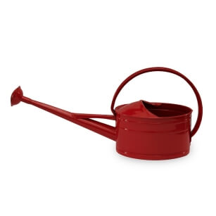 Oval, red watering can 5l with sprinkler