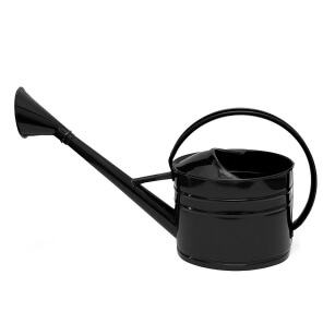 Oval,  black watering can 8l with sprinkler