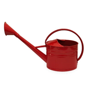 Oval, red watering can 8l with sprinkler