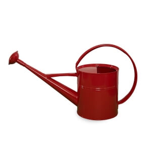 Round, red watering can 5l with sprinkler