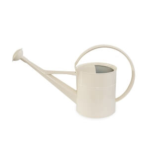 Round, beige watering can 5l with sprinkler