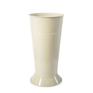 Blumenbehälter mit Untersetzer Crème 
