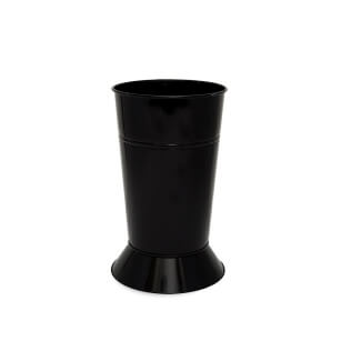 Blumenbehälter 21/34 mit Untersetzer schwarz