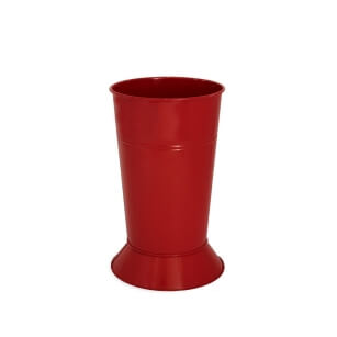 Blumenbehälter 21/34 mit Untersetzer rot